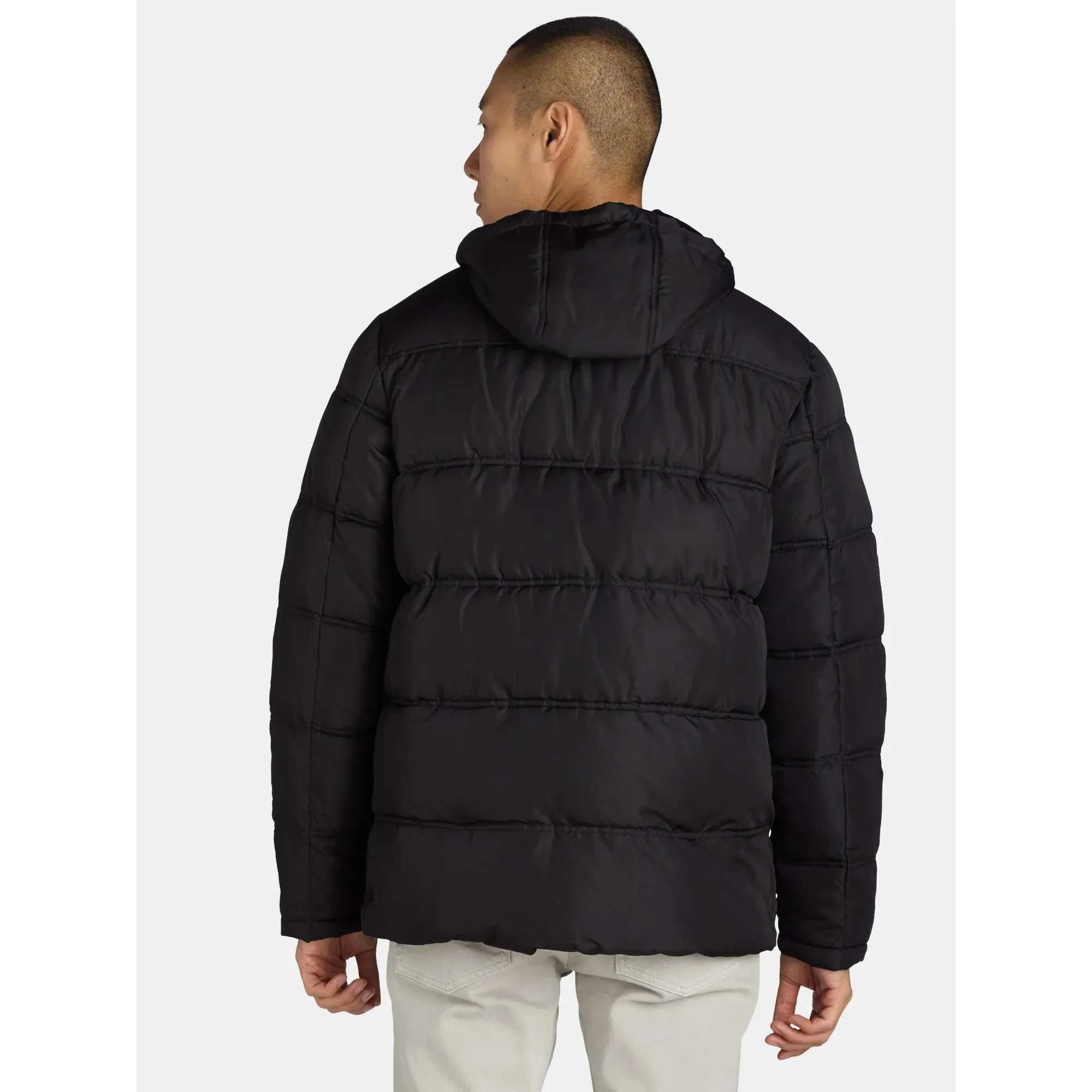 4 Pocket Quilted Heavy Puffer Black