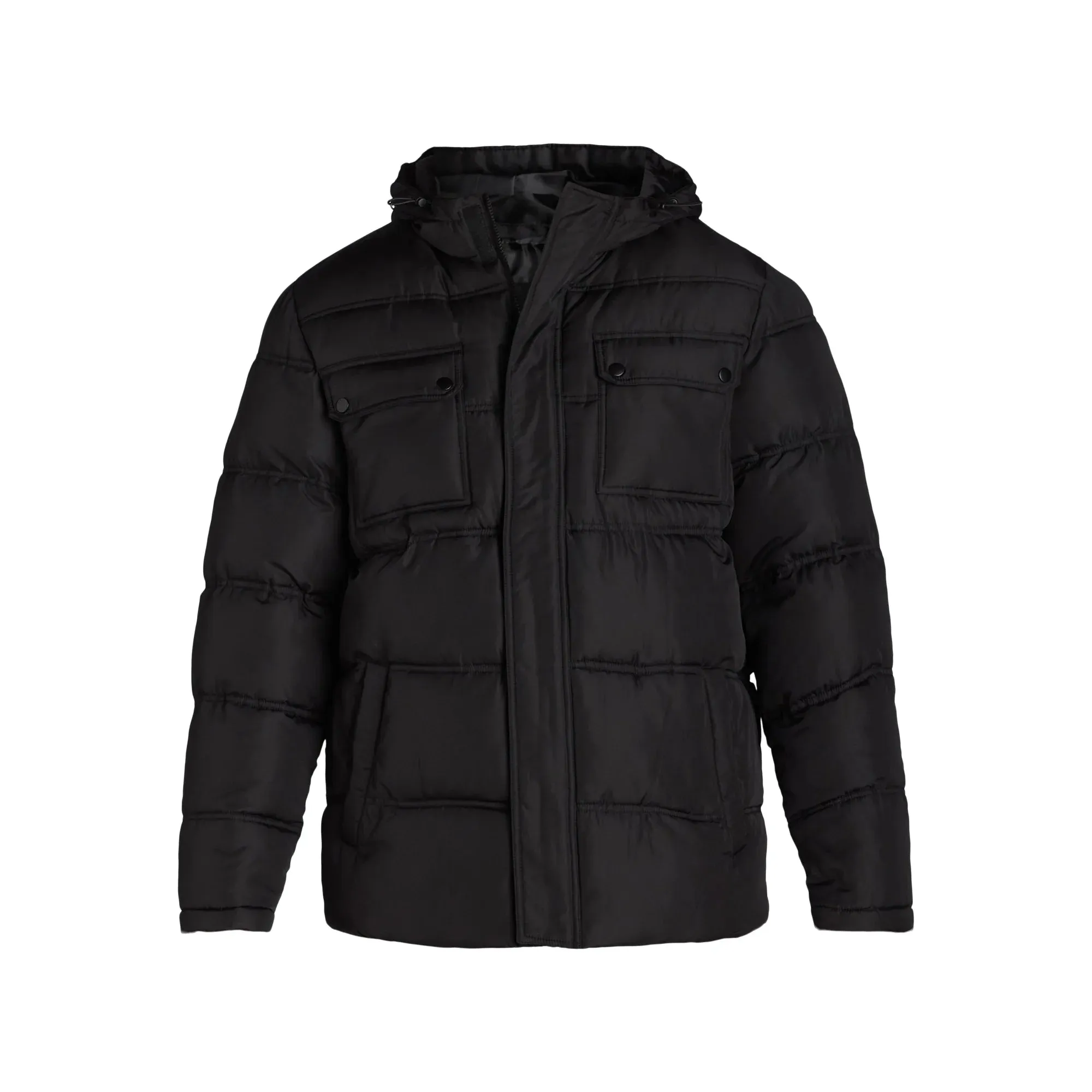 4 Pocket Quilted Heavy Puffer Black