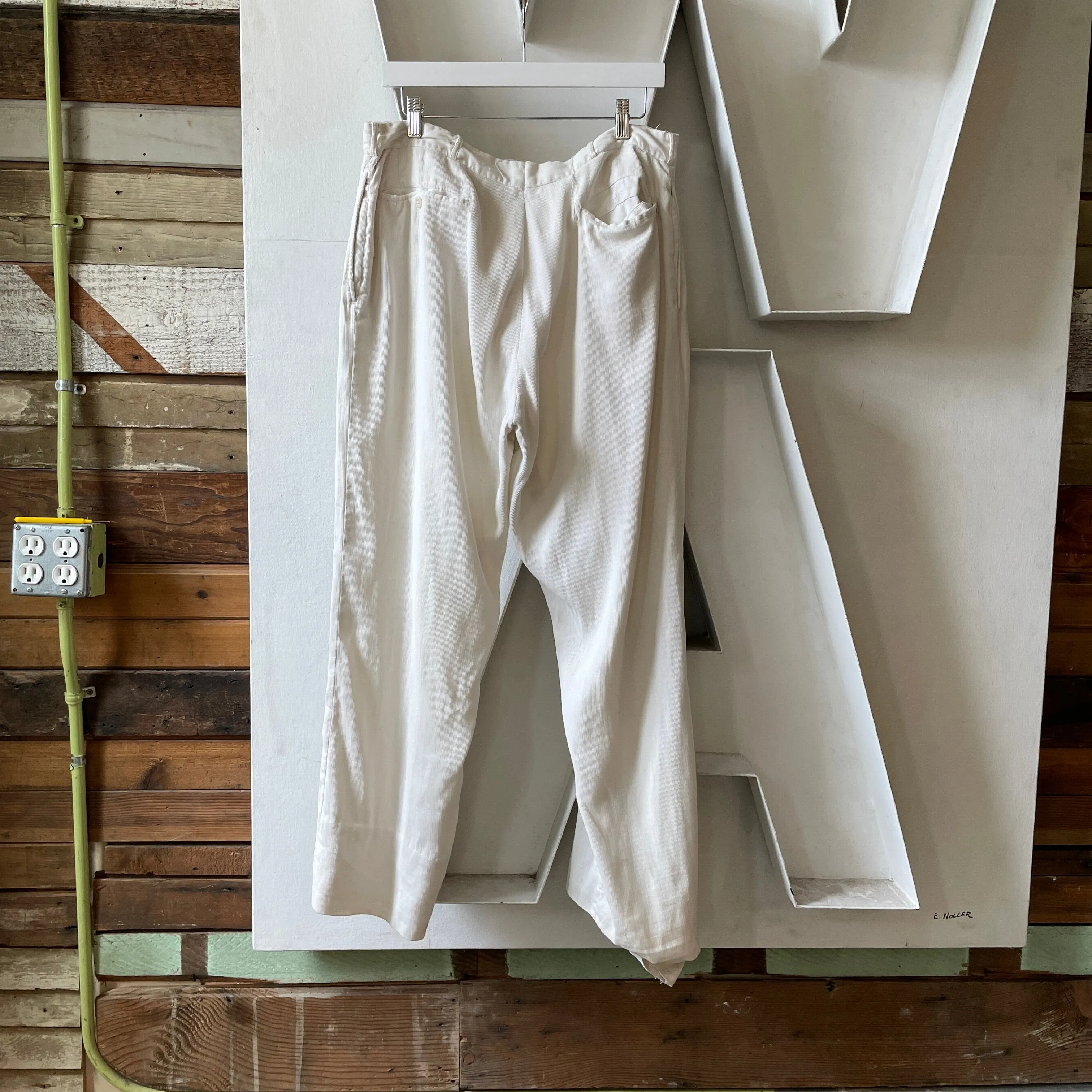 50’s White Corduroy Trousers - 34” x 29”