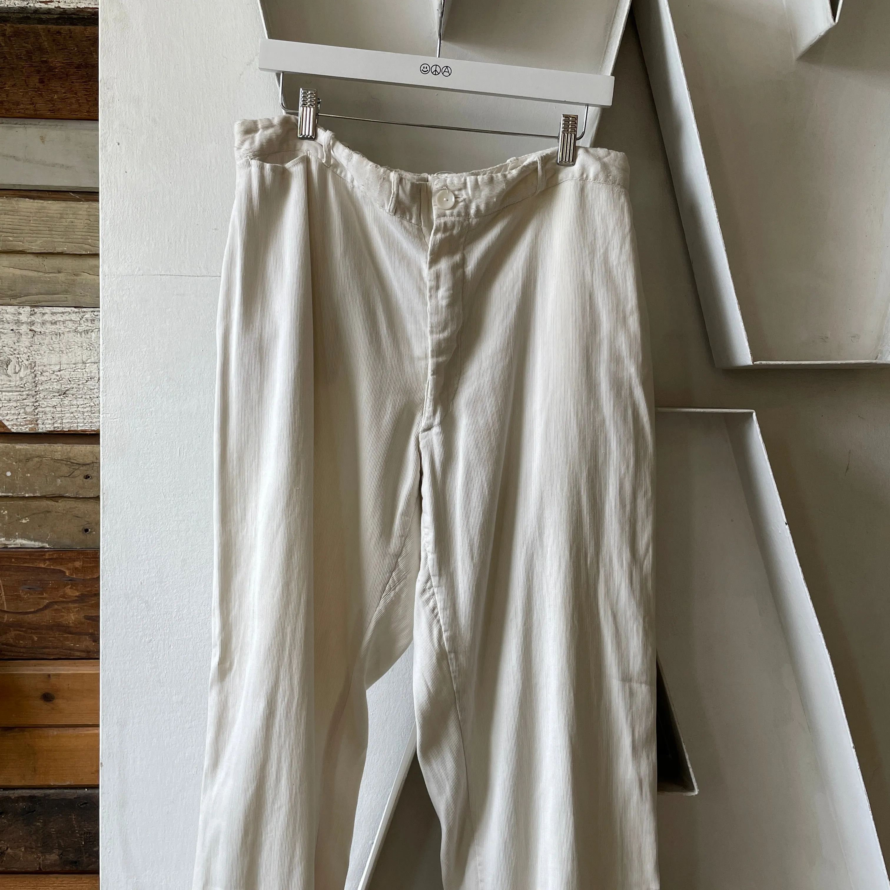 50’s White Corduroy Trousers - 34” x 29”