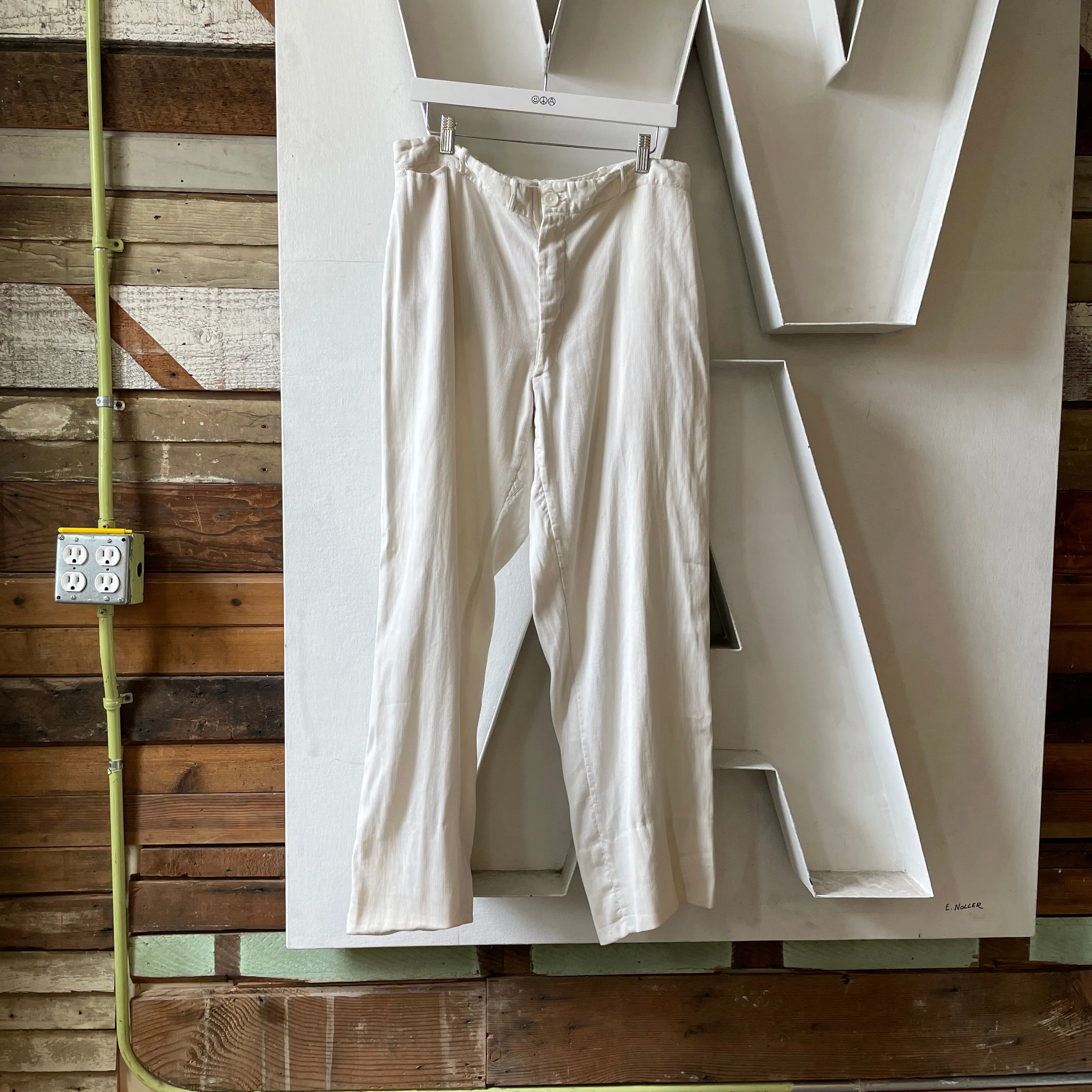 50’s White Corduroy Trousers - 34” x 29”