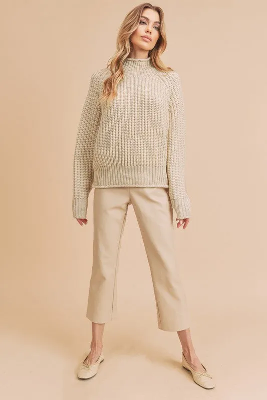 AEMI & Co. Luxe Turtleneck Knit Sweater- Adelaide Sweater