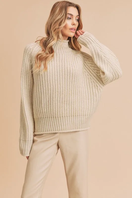 AEMI & Co. Luxe Turtleneck Knit Sweater- Adelaide Sweater