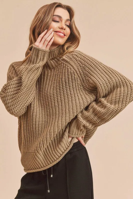 AEMI & Co. Luxe Turtleneck Knit Sweater- Adelaide Sweater