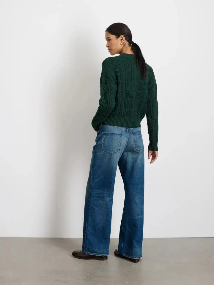 Alex Mill - Cable Knit Nico Chunky Cardigan (Evergreen)