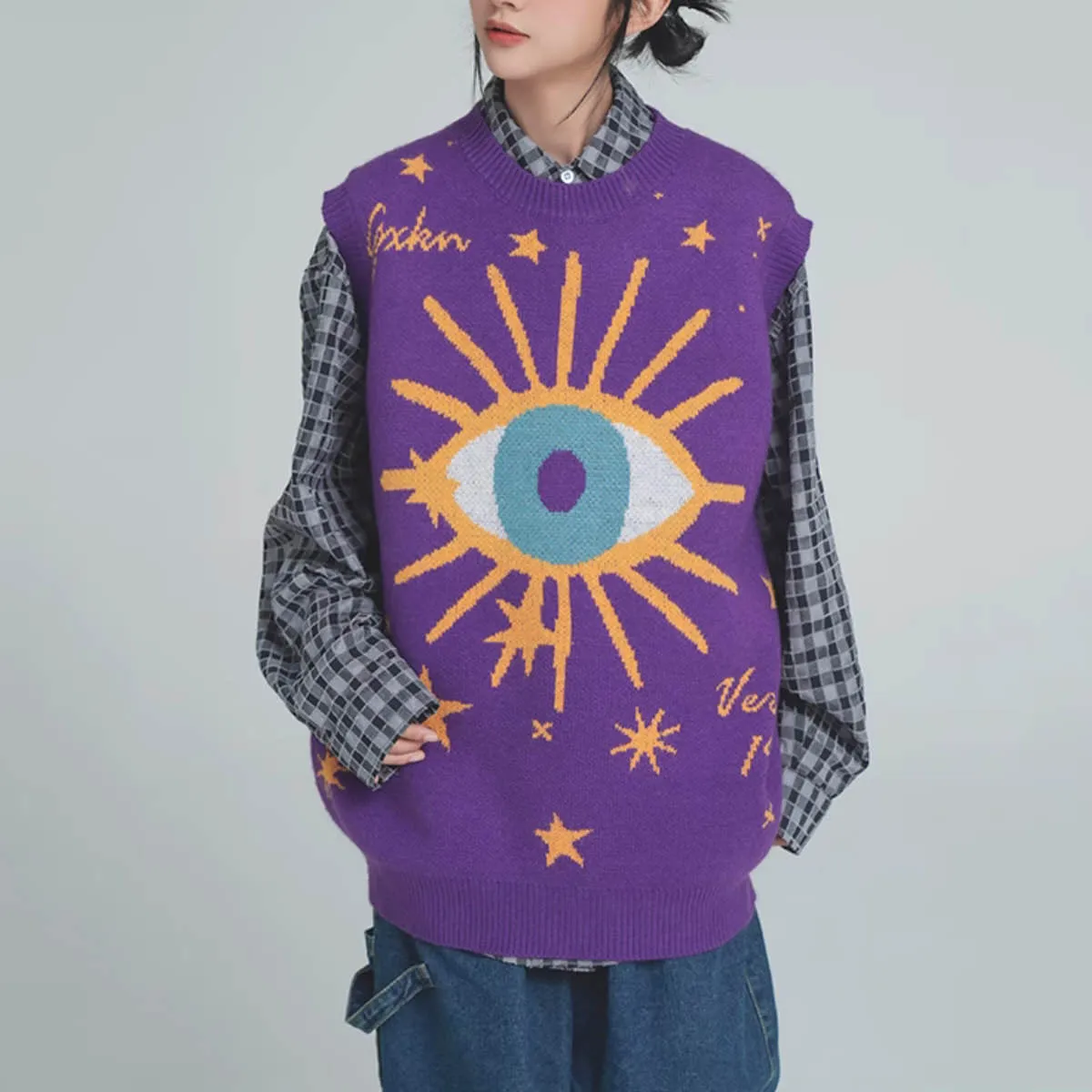 All-Seeing Eye & Stars Aesthetic Vest