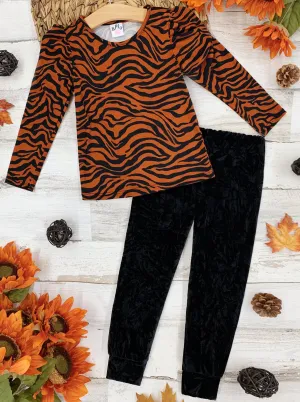 Autumn Tiger Jogger Pants Set