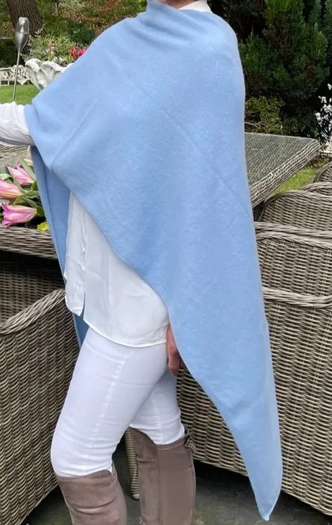 Baby Blue Cashmere Poncho