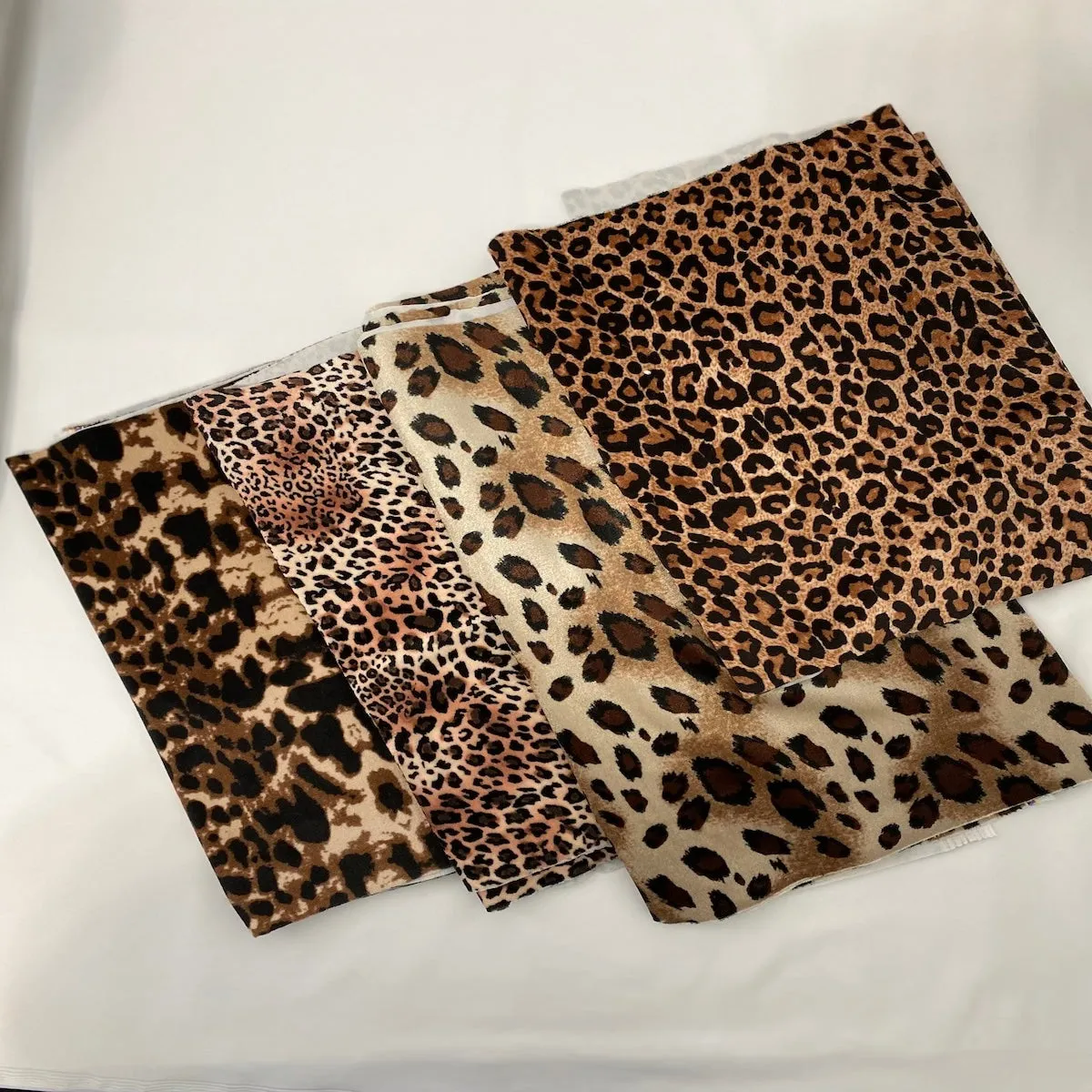 Baby Leopard Print Stretch Velvet Fabric