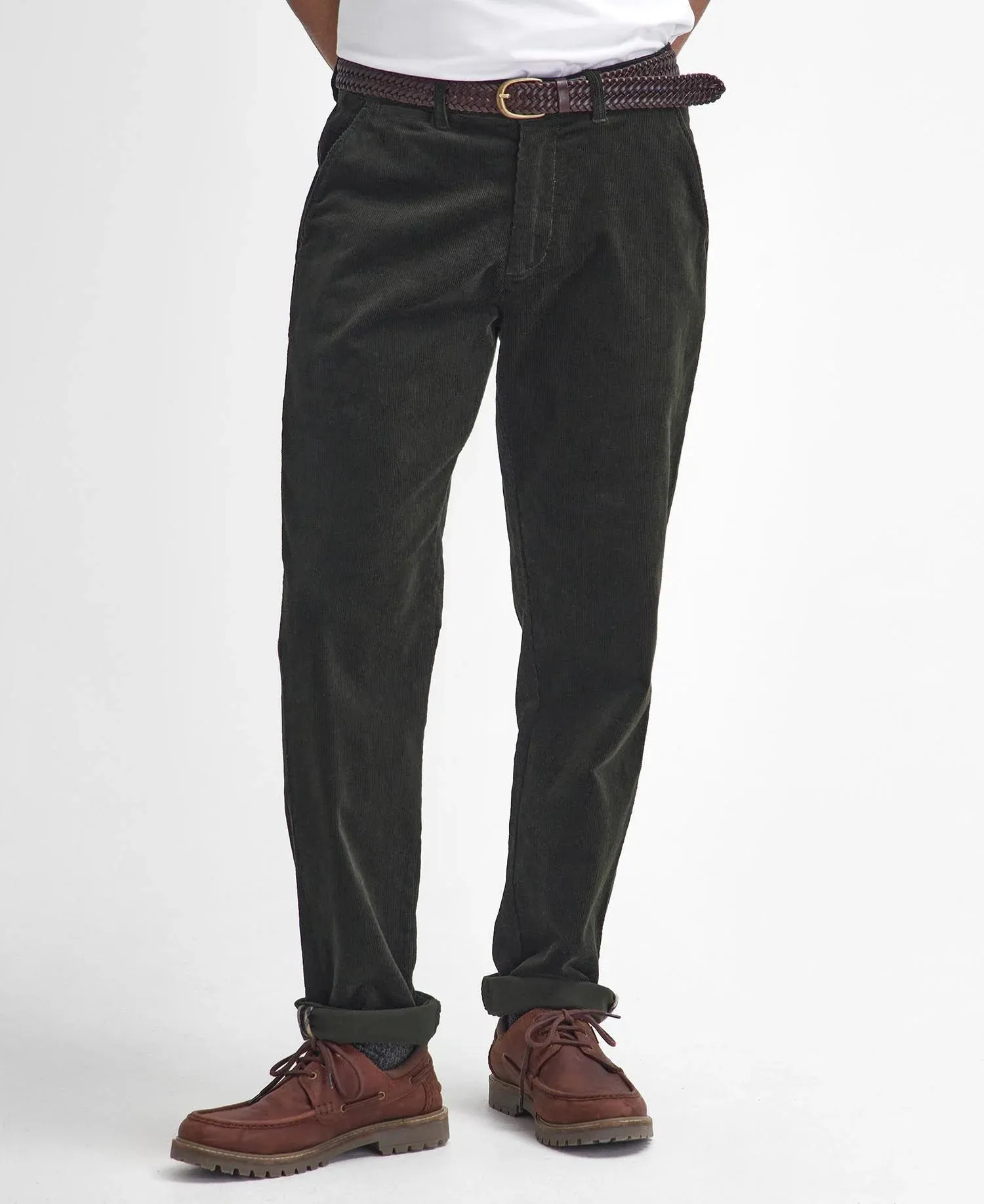 Barbour Stretch Corduroy Tailored Trousers In Forest