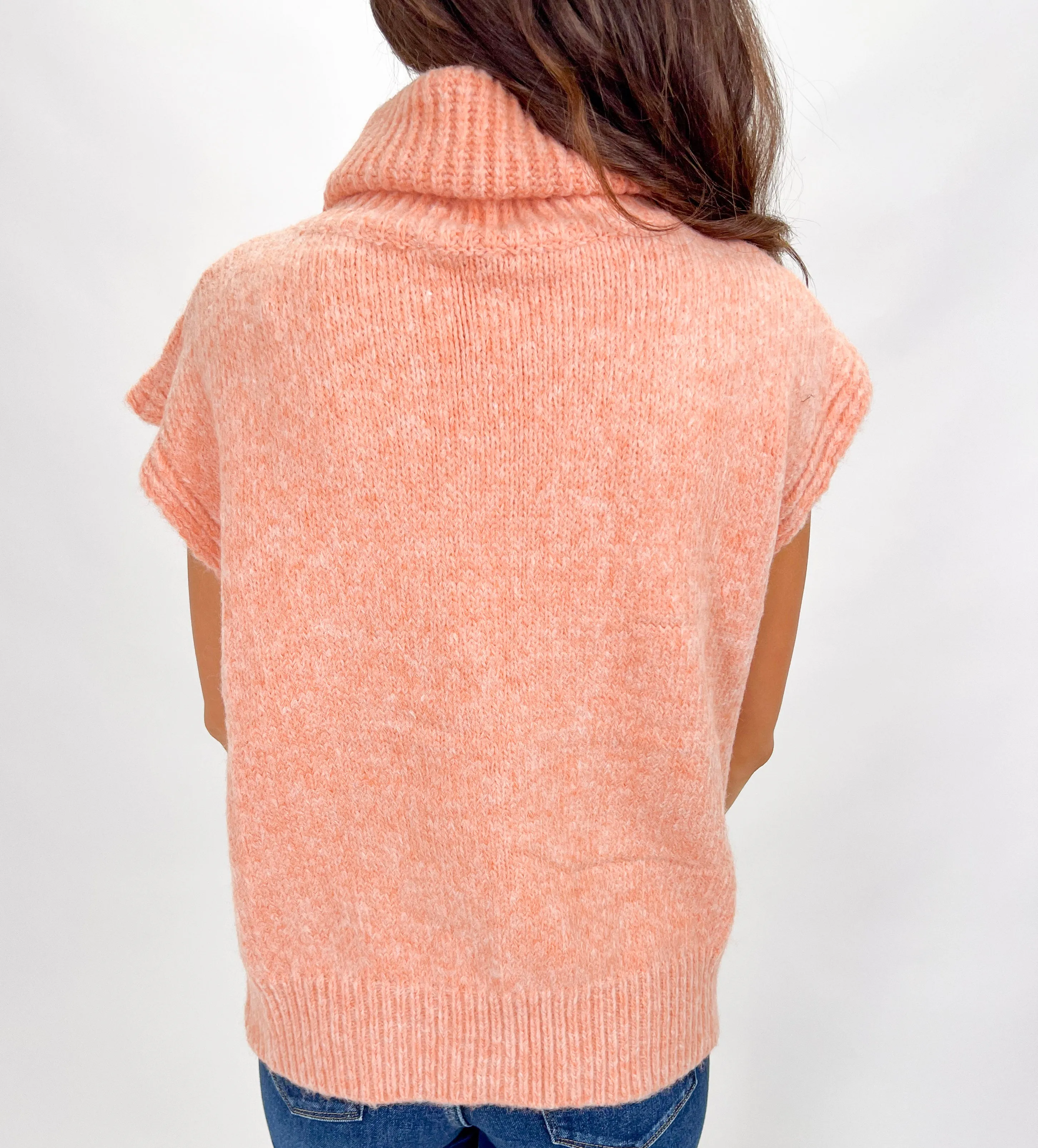 BEFORE WE GO PEACH CABLE KNIT SWEATER