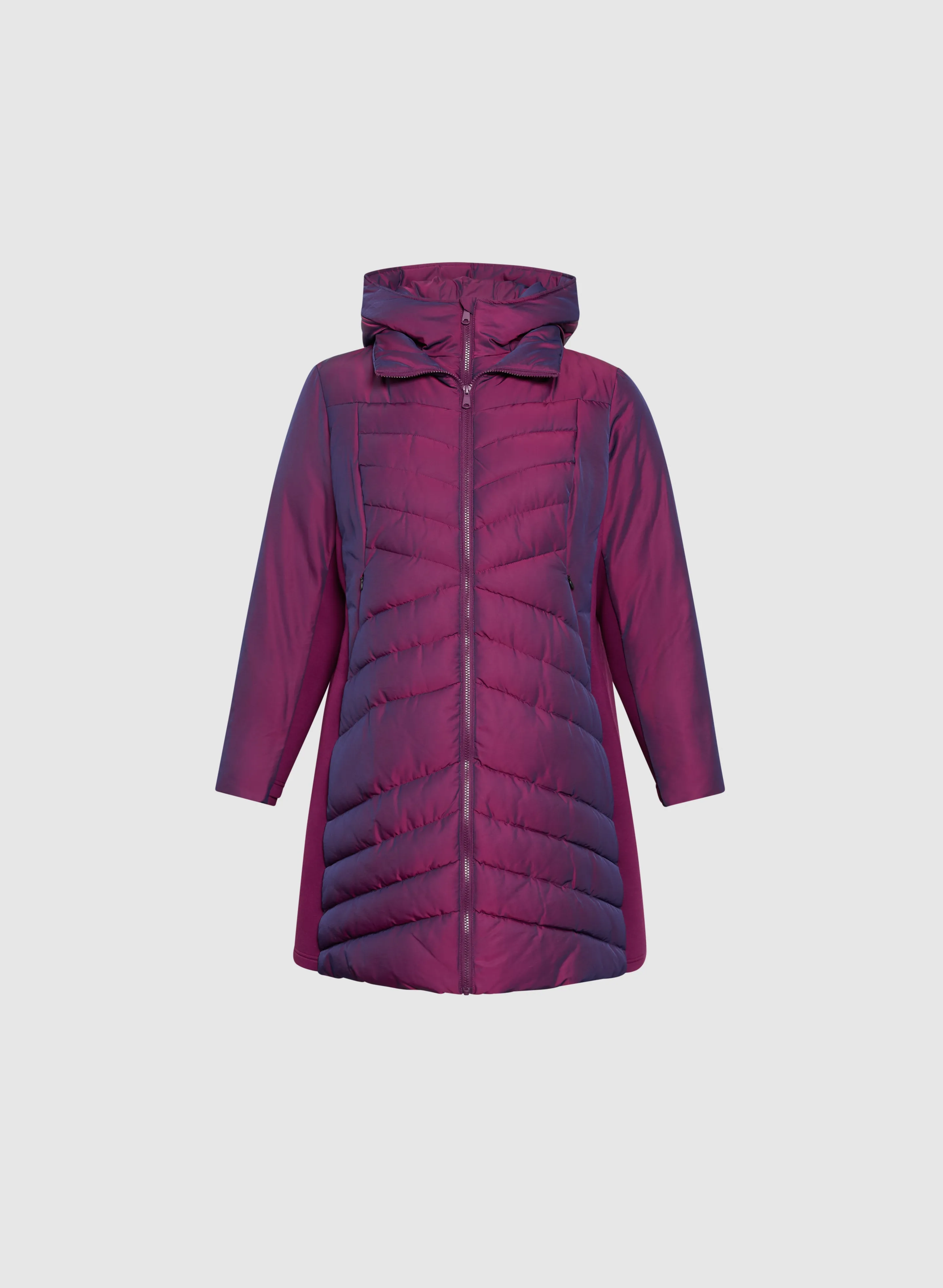 Bernardo - Hooded Iridescent Puffer Coat