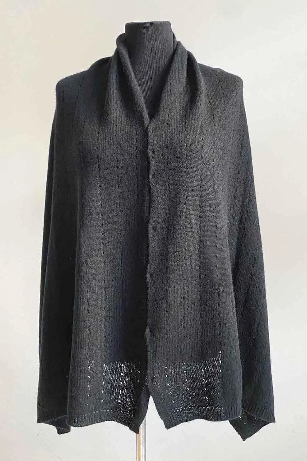 Black cashmere poncho Multiway