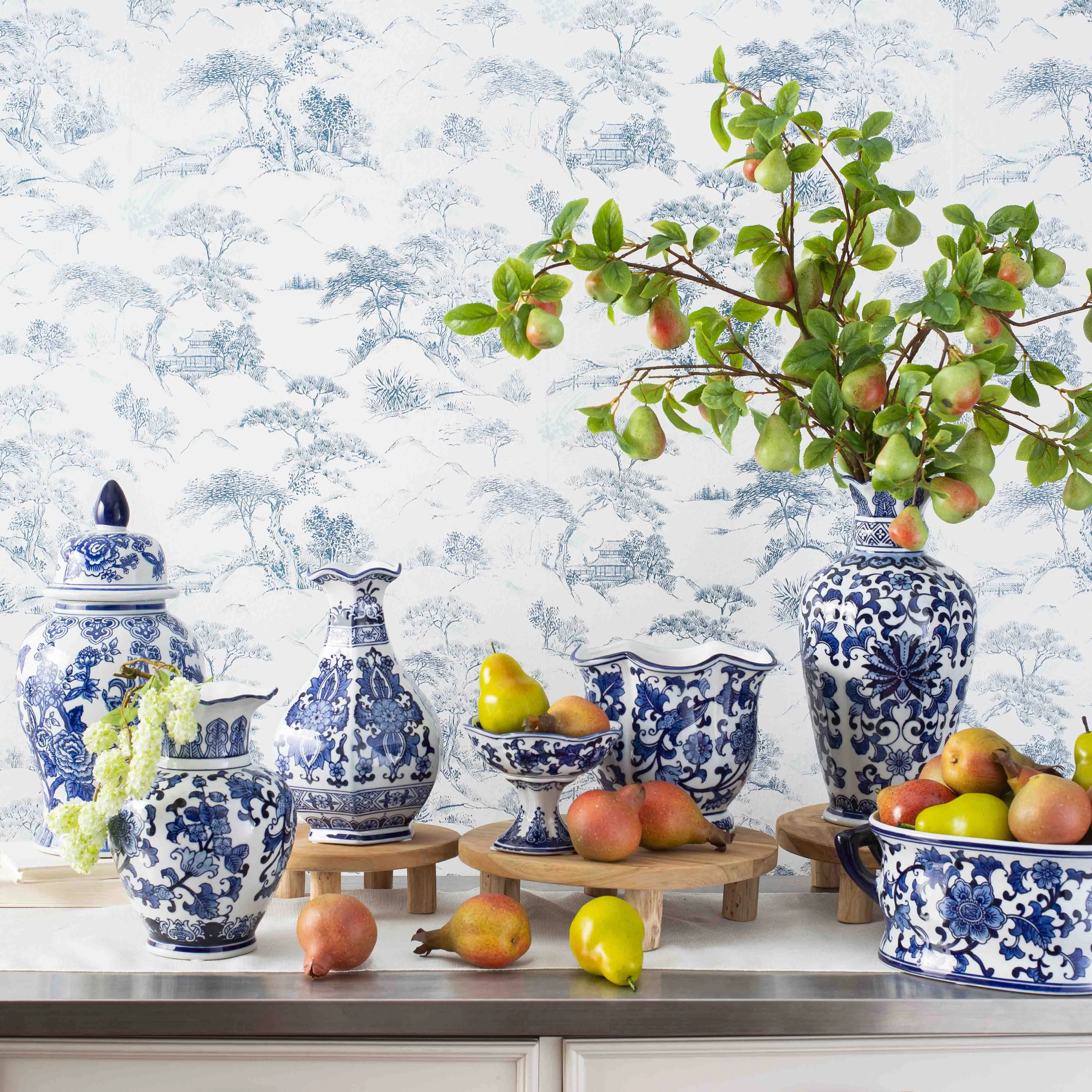 Blue & White Porcelain Chinoiserie Terrine