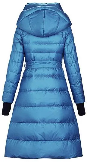 Blue Paneled Puffer Coat