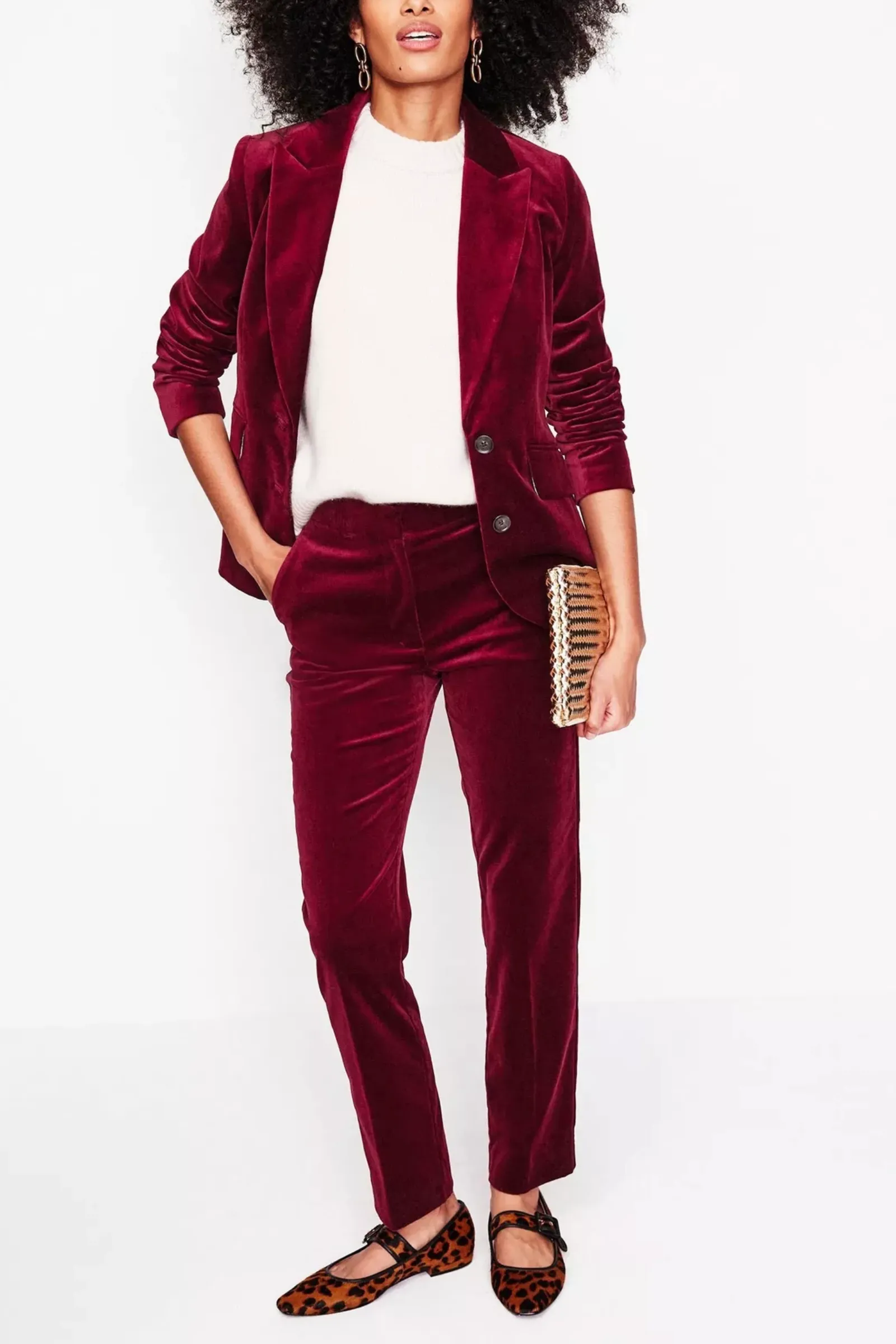 Boden Marylebone Velvet Blazer and Trousers Set