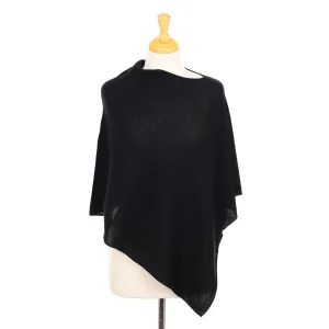 Brand New Black Cashmere Poncho