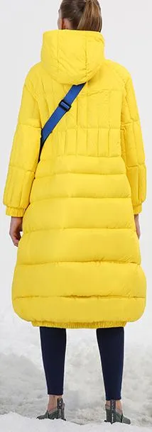 Bright Lemon-Yellow Puffer Coat