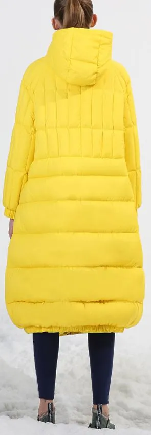 Bright Lemon-Yellow Puffer Coat