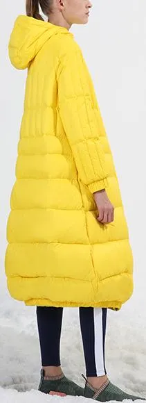 Bright Lemon-Yellow Puffer Coat