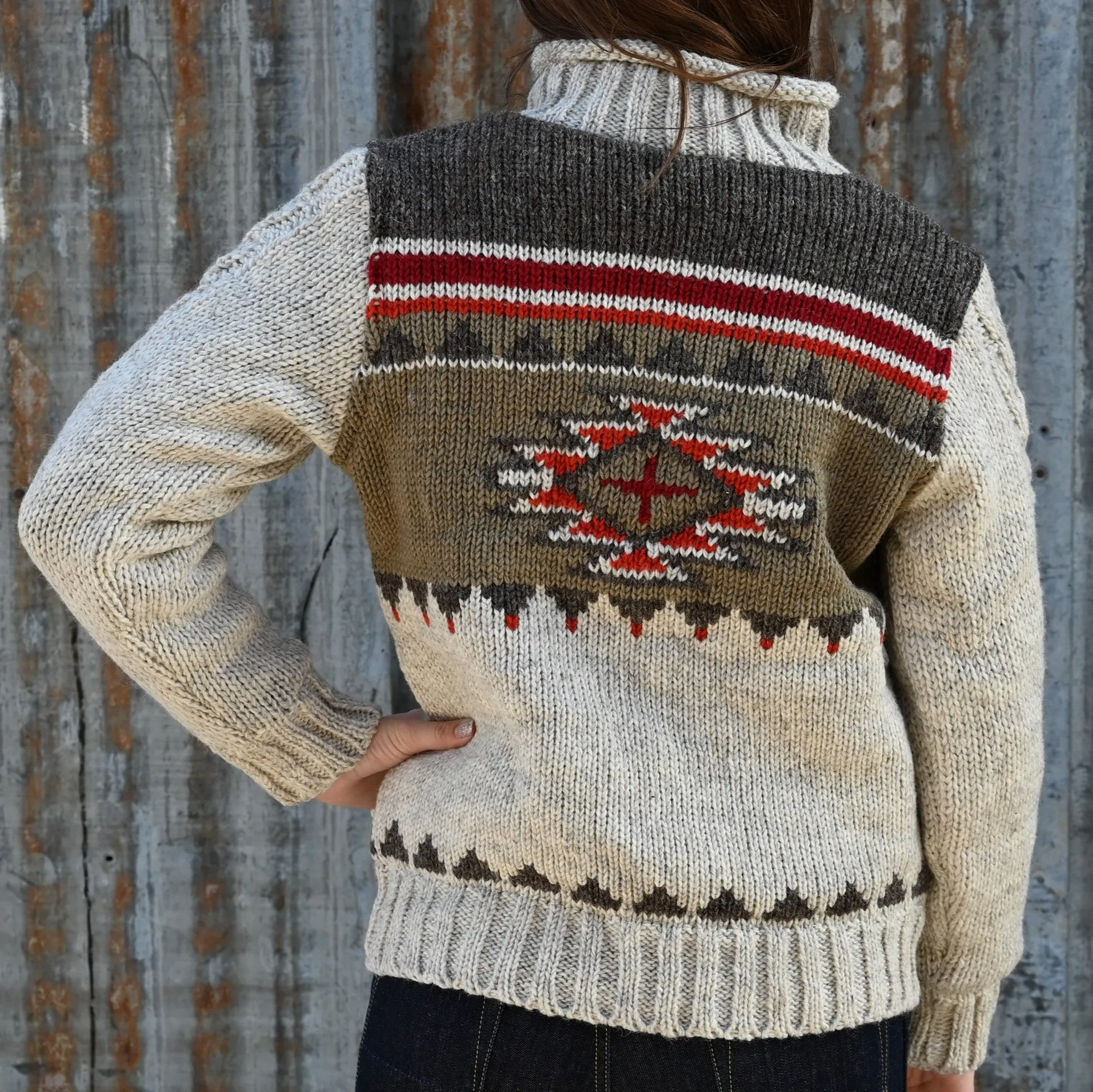 Brush Creek - Womens Wool Button Up Cardigan in Light Natural