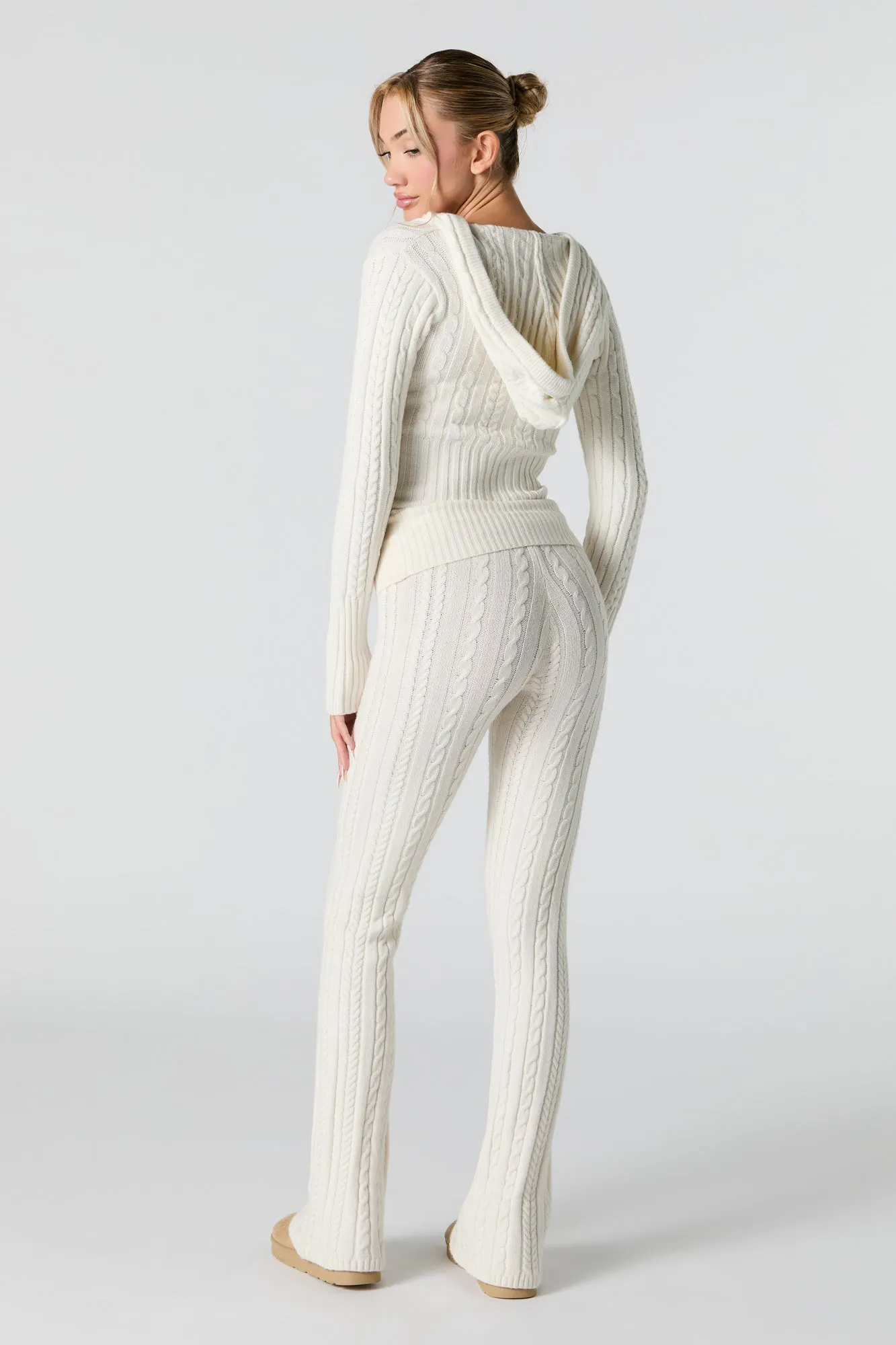 Cable Knit Wide Leg Pant