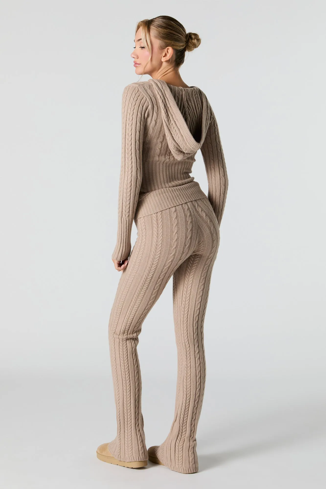 Cable Knit Wide Leg Pant