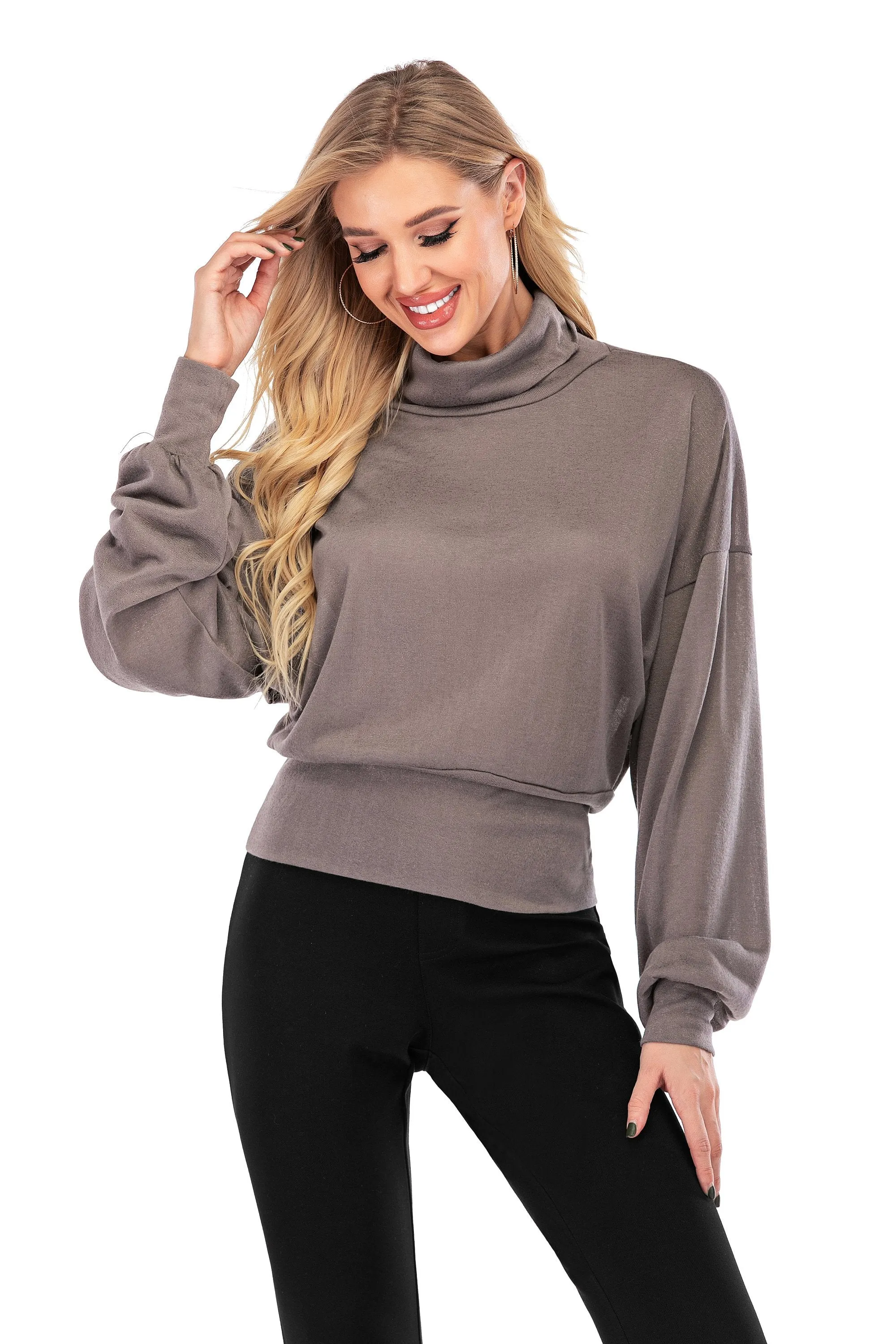 Calison Women's Turtleneck Long-Sleeve Pullover Sweater