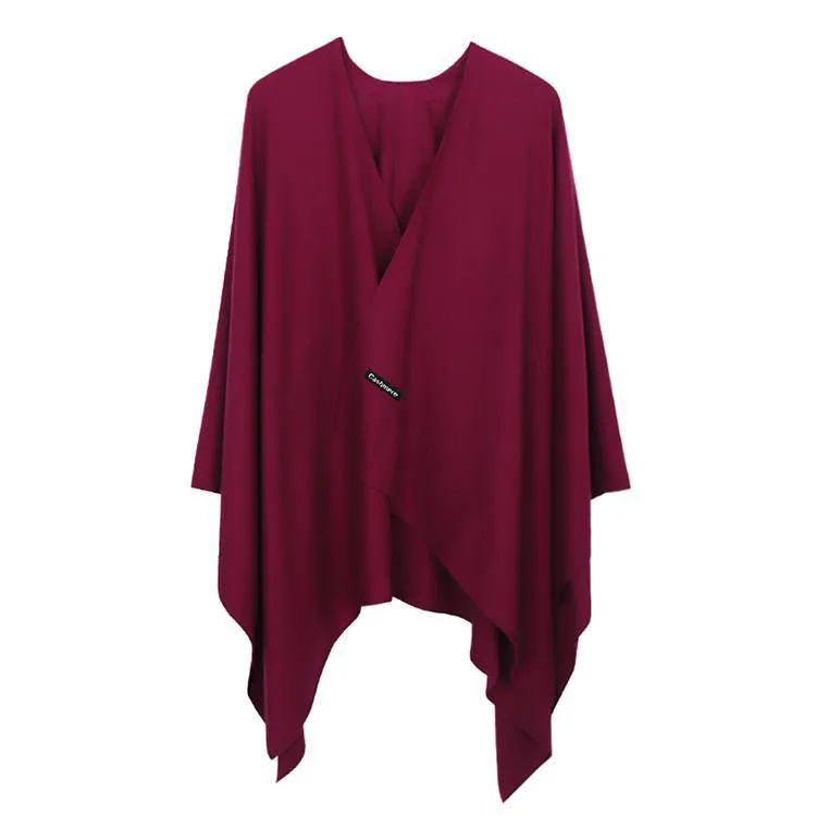 Cashmere Poncho Cloak Shawl Solid Colors