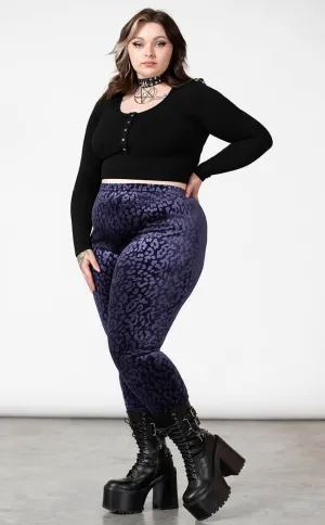 Caturday Leggings | Plum [Plus-Size]