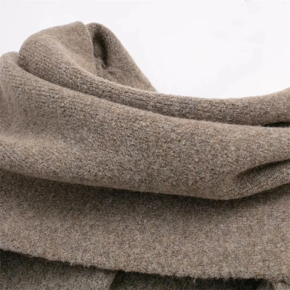 Chic fall coat knitted scarf coat