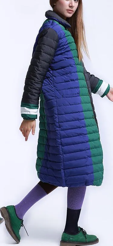 Color-Block Paneled Puffer Down Coat