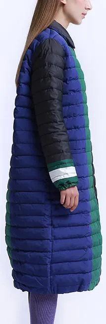 Color-Block Paneled Puffer Down Coat