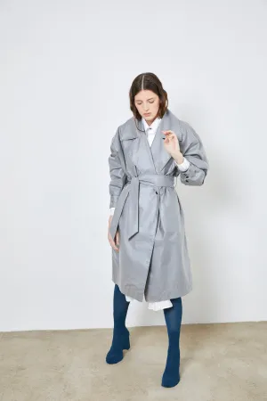 CONCORDE grey - wool mid-length trench