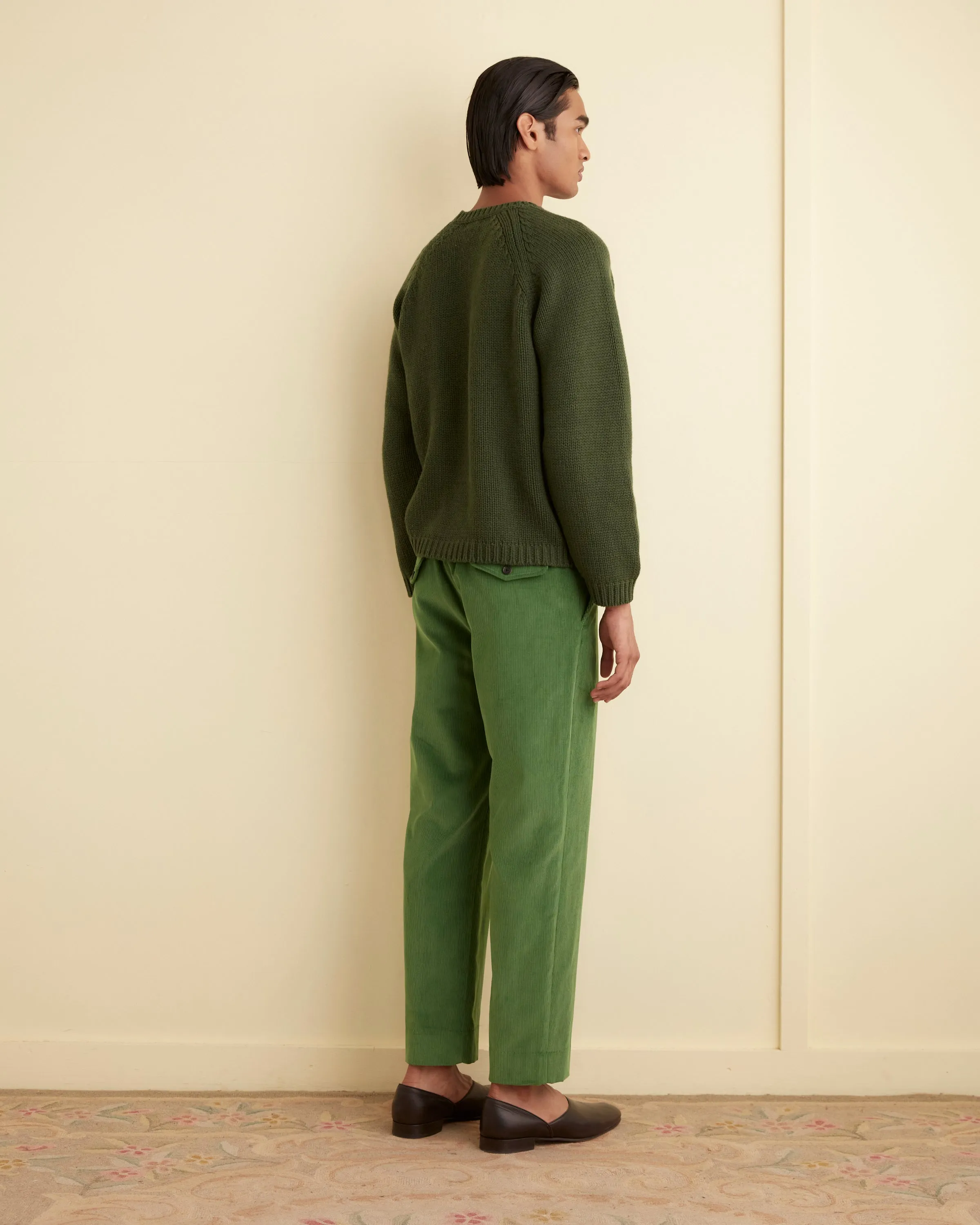 Corduroy Side Buckle Trousers