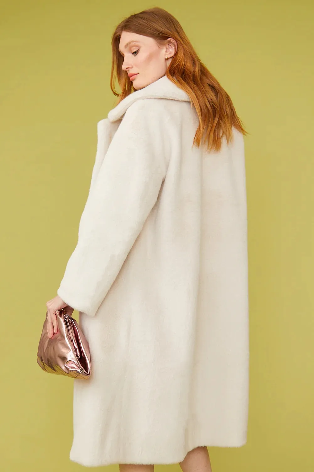 Cream Faux Fur Duchess Midi Coat