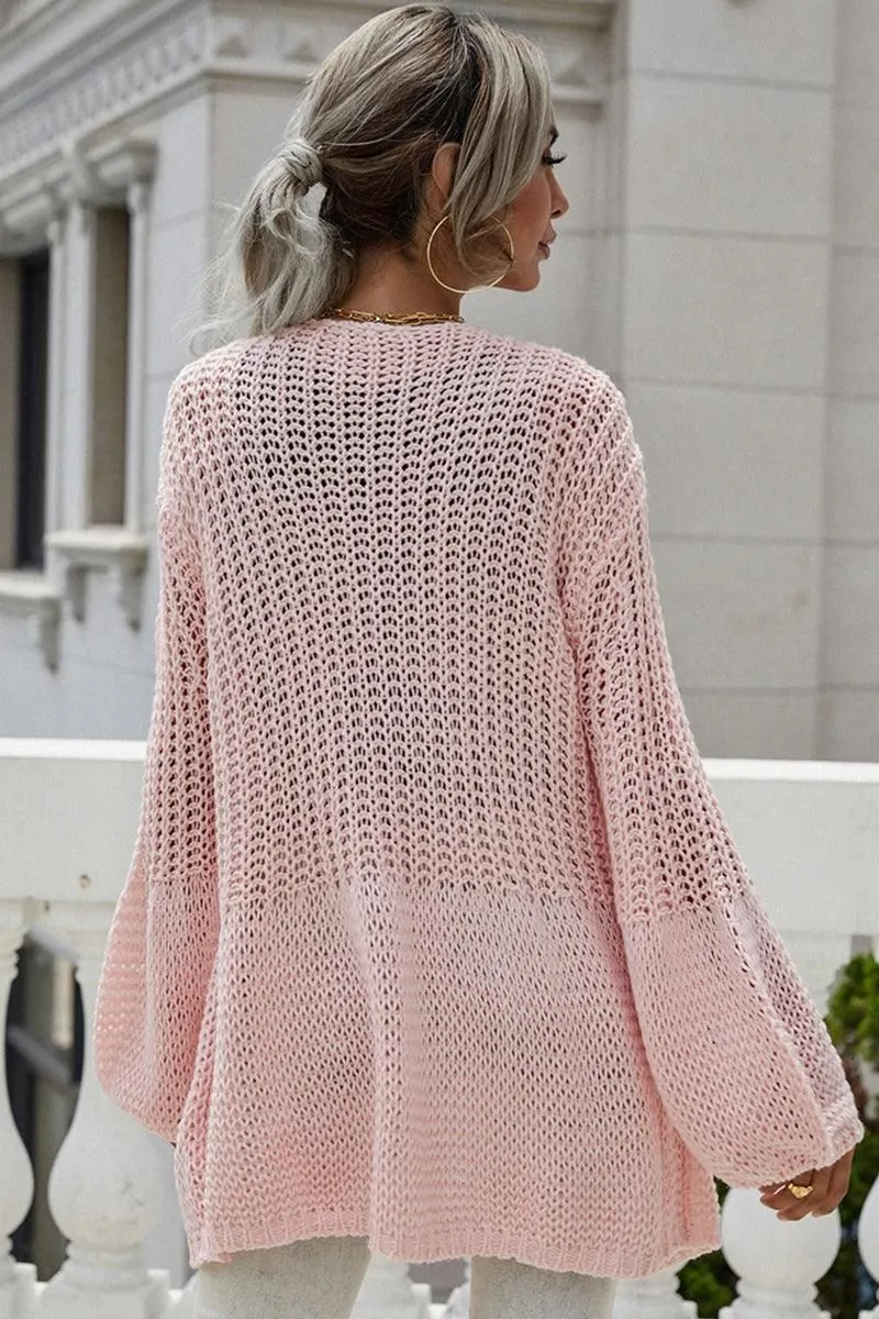 CROCHET LONG SLEEVE KNIT CARDIGAN SWEATER COATS