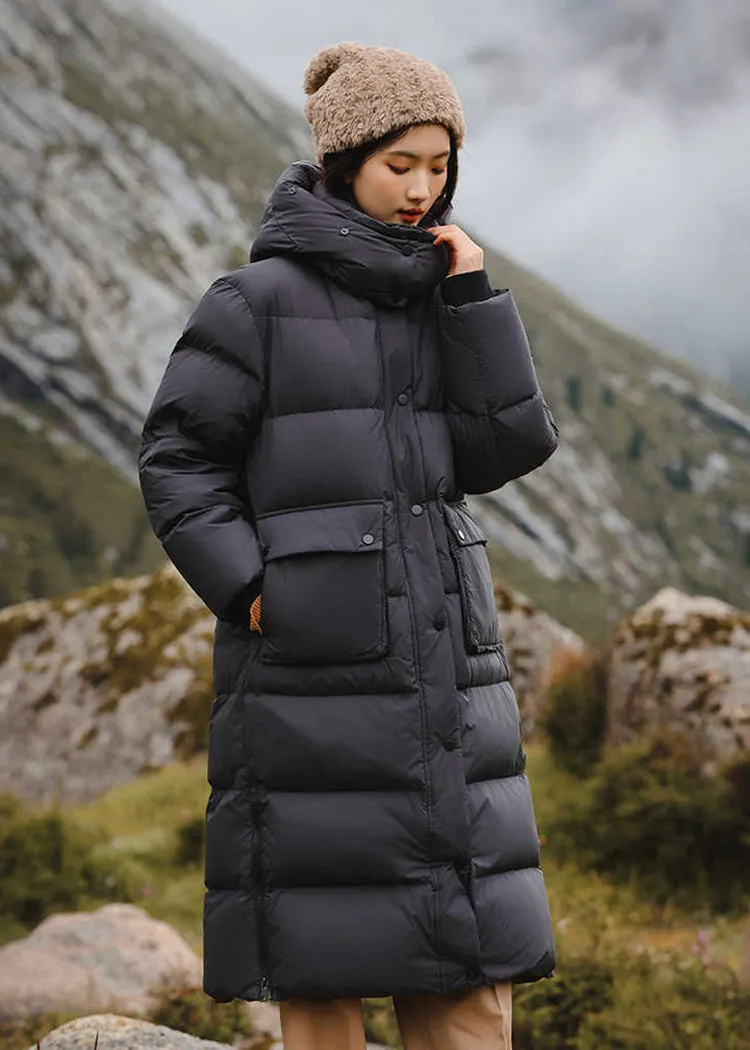 Detachable Fur Collar Hooded Long Puffer Parka