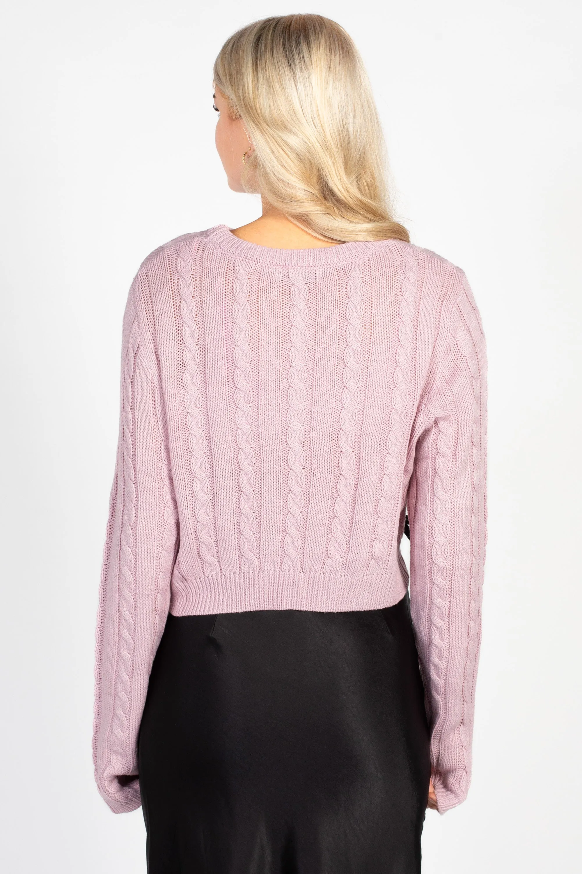 Emmeline Cable Knit Bow Sweater