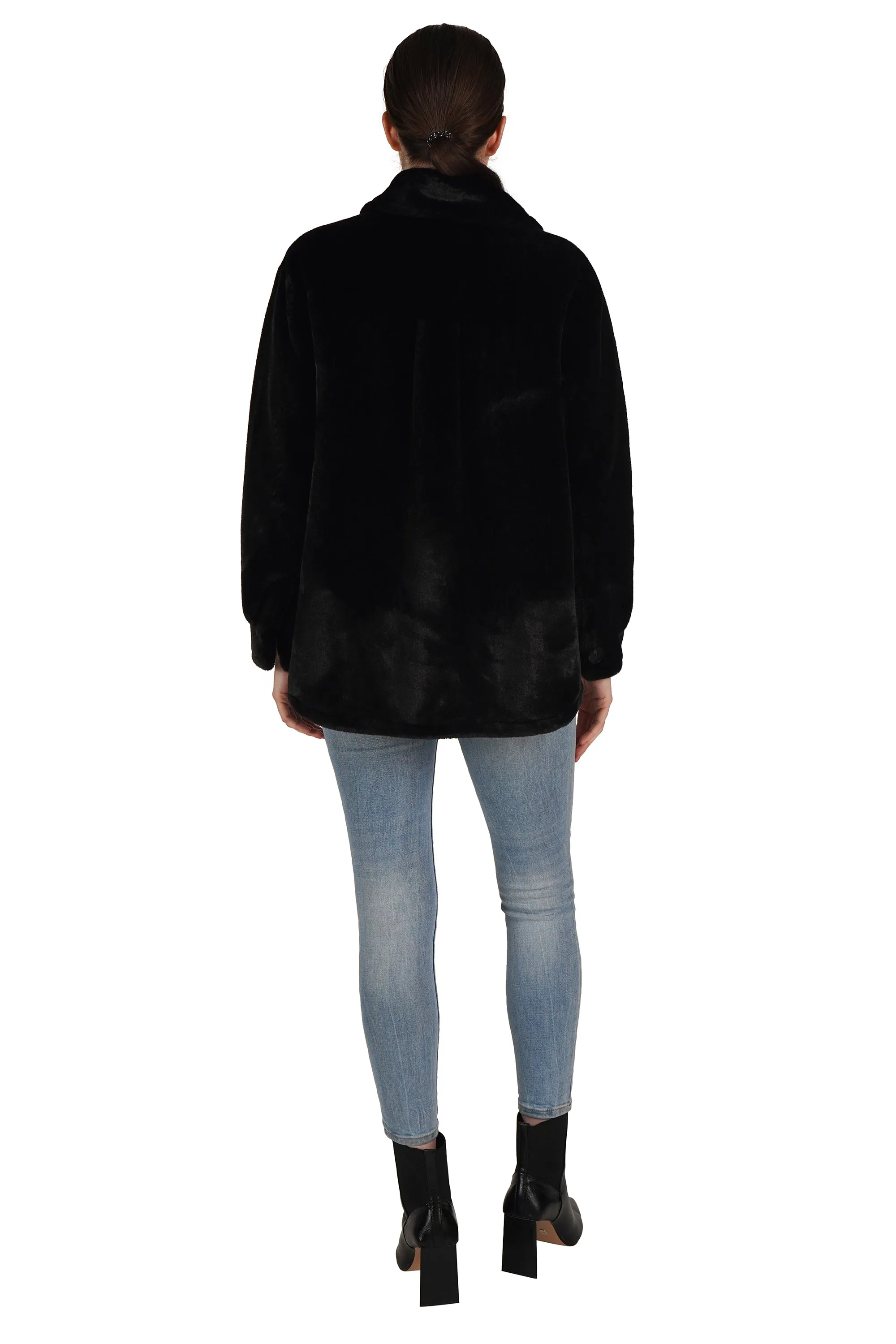 Faux Fur Button Coat