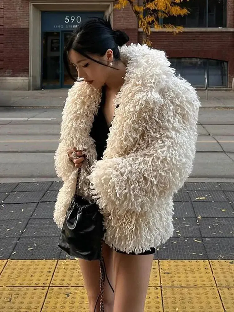 Faux Fur Stylish Fringe Coat