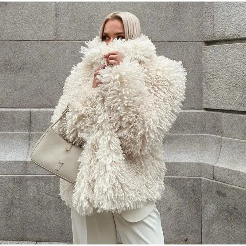 Faux Fur Stylish Fringe Coat