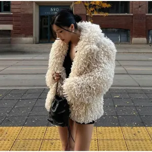 Faux Fur Stylish Fringe Coat