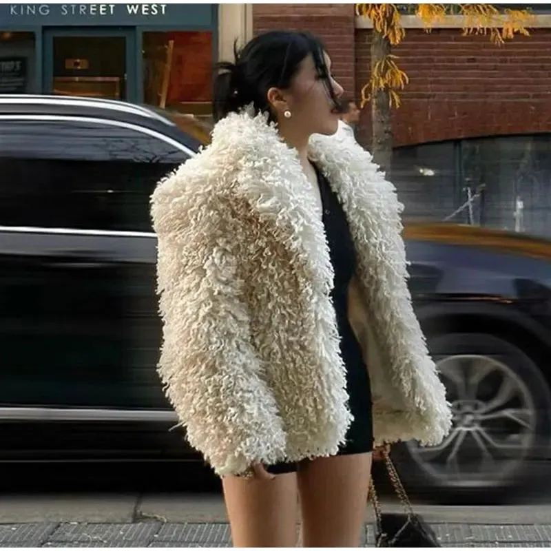 Faux Fur Stylish Fringe Coat