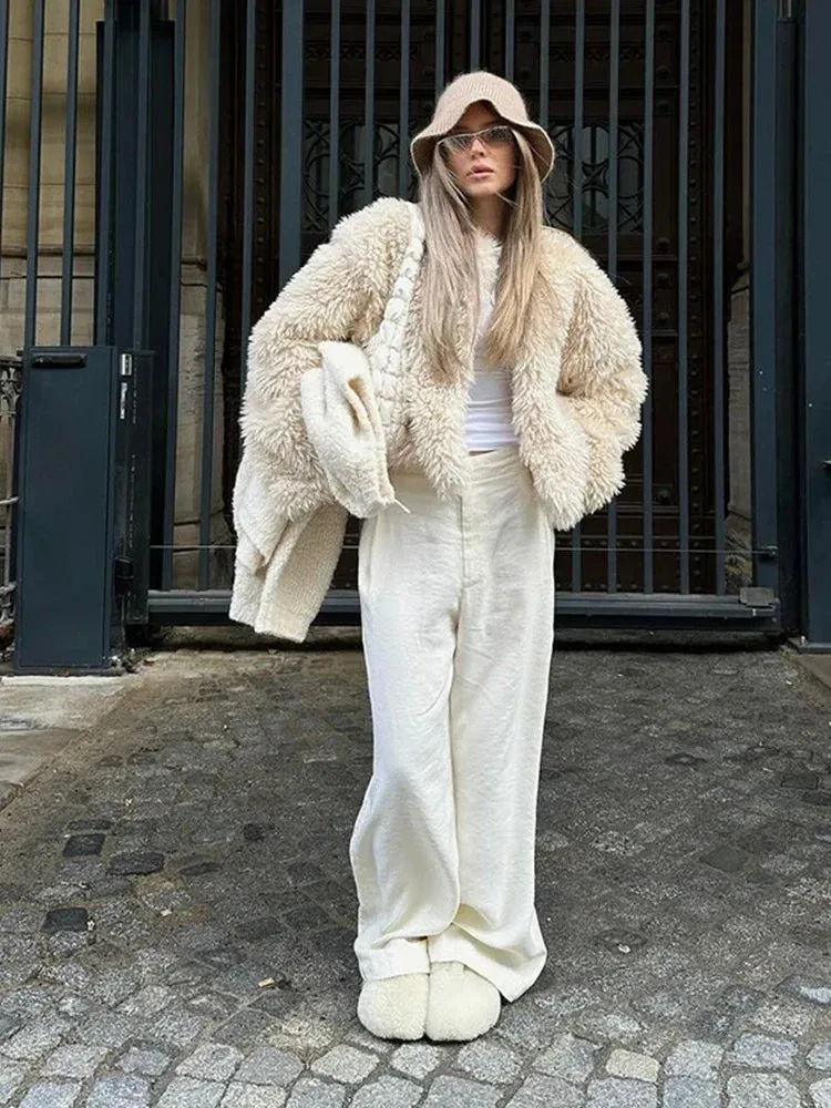 Faux Fur Stylish Fringe Coat