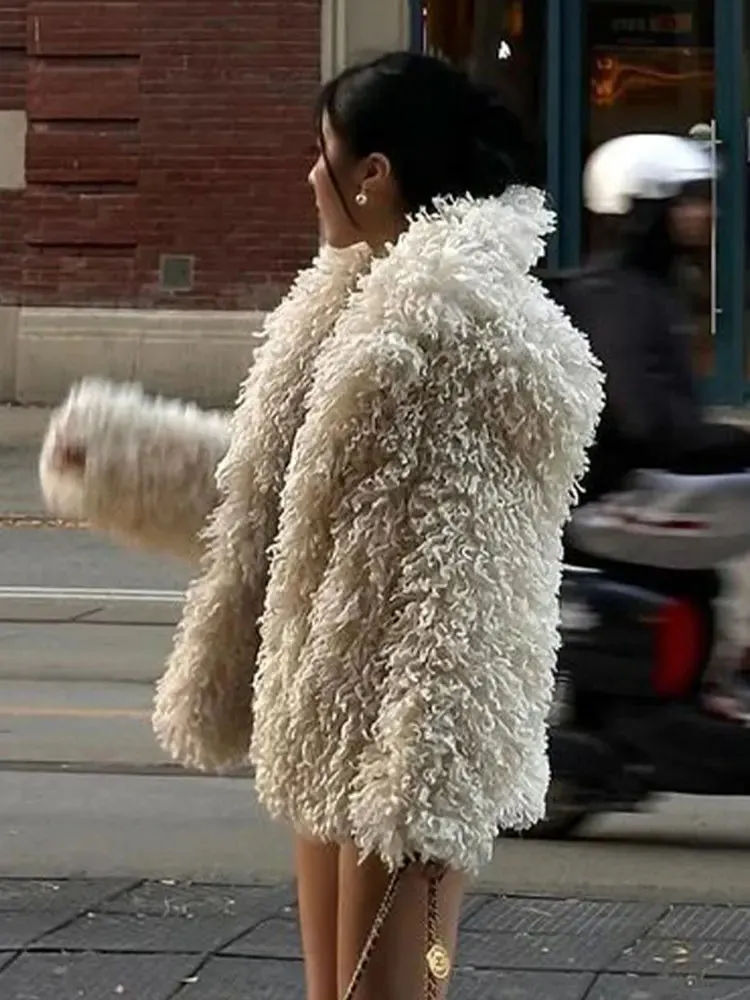 Faux Fur Stylish Fringe Coat