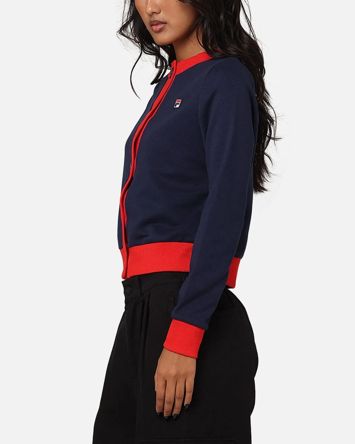 Fila Women's Dellia Cropped Fleece Cardigan Fila Navy/Fila