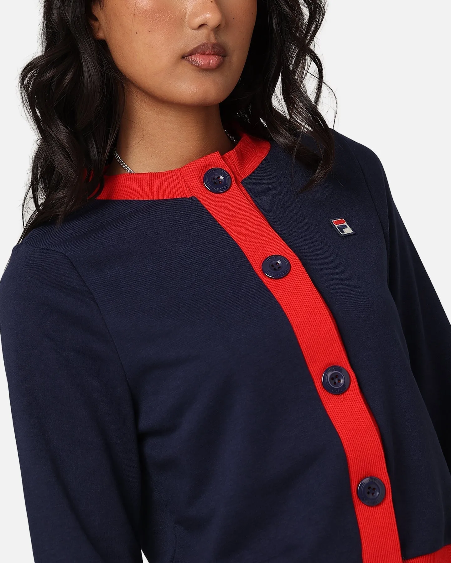 Fila Women's Dellia Cropped Fleece Cardigan Fila Navy/Fila