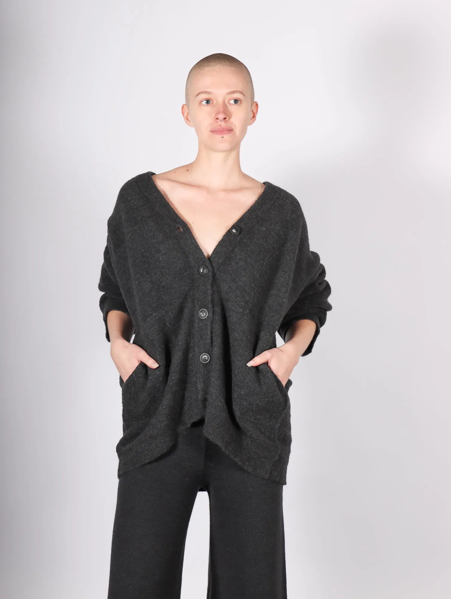 Fleece Cardigan in Ink by Lauren Manoogian