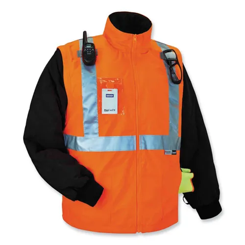 Glowear 8287 Class 2 Hi-vis Jacket With Removable Sleeves, 3x-large, Orange, Ships In 1-3 Business Days